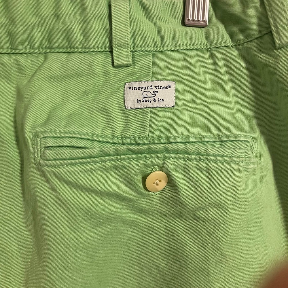 Vineyard Vines Men‎ Chino Breaker Pants 38xU in Green Slim Fit Cotton Flat Front - Picture 7 of 10